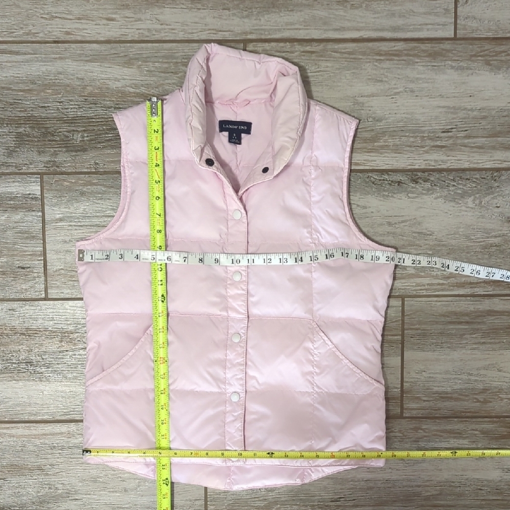 Lands' End Light Pink Quilted Goose Down Puffer Vest Women's Small 6-8 - Picture 3 of 6